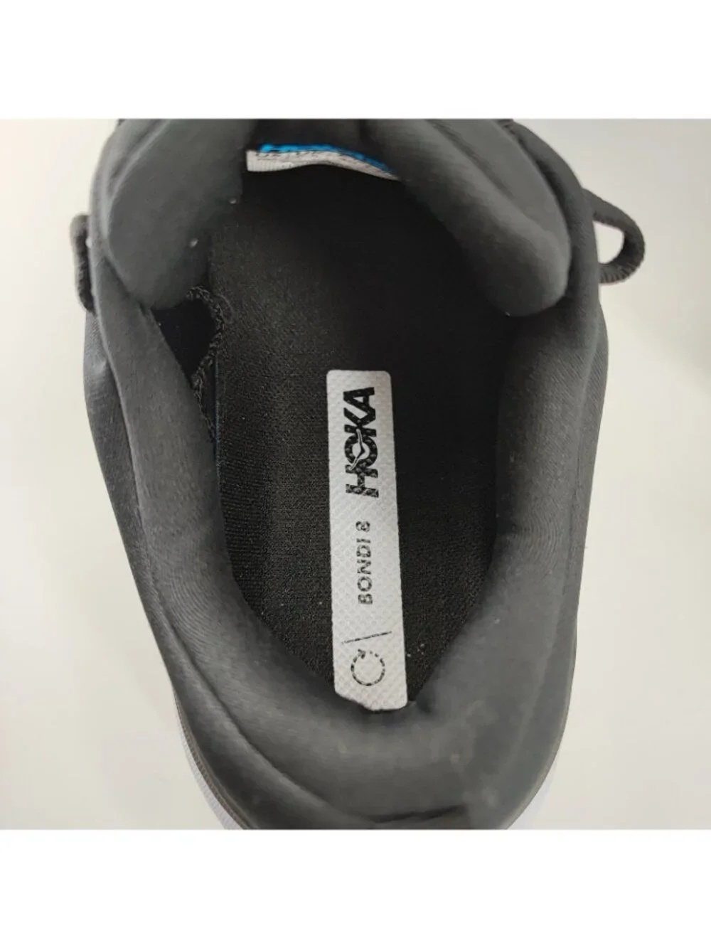HOKA Bondi 8 Women's Size 8 US Running Shoes Mesh Black White 1127952 BWHT